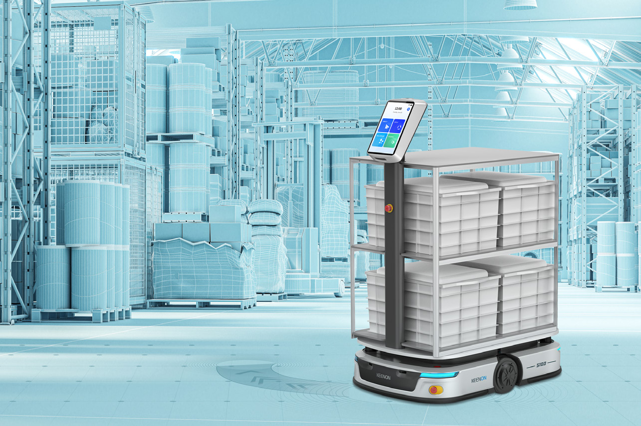 Keenon S100 customizable shelving and high-capacity freight transport