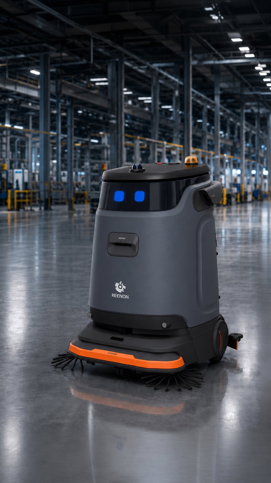 KLEENBOT C55 cleaning a large indoor space